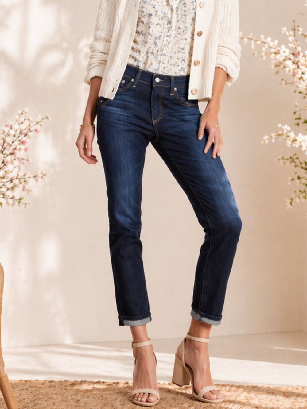 AG Adriano Goldschmied Beau Slouchy Skinny High Rise Jeans Dark Wash 30